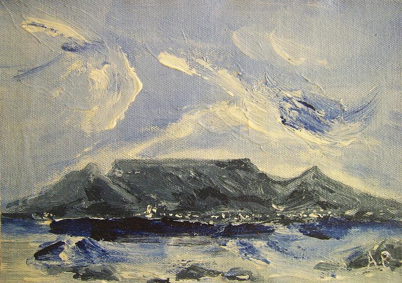 Table Mountain landscape painting on cavas.