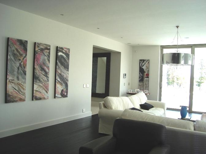 abstract paintings in clients home holland