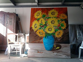Commissioned Sunflower Painting Art