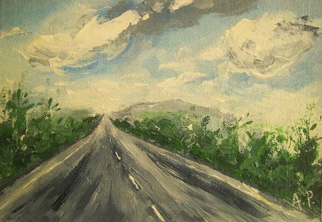 Road Trip Eleven impressionist landscape painting available in Table View Bloubergstrand area